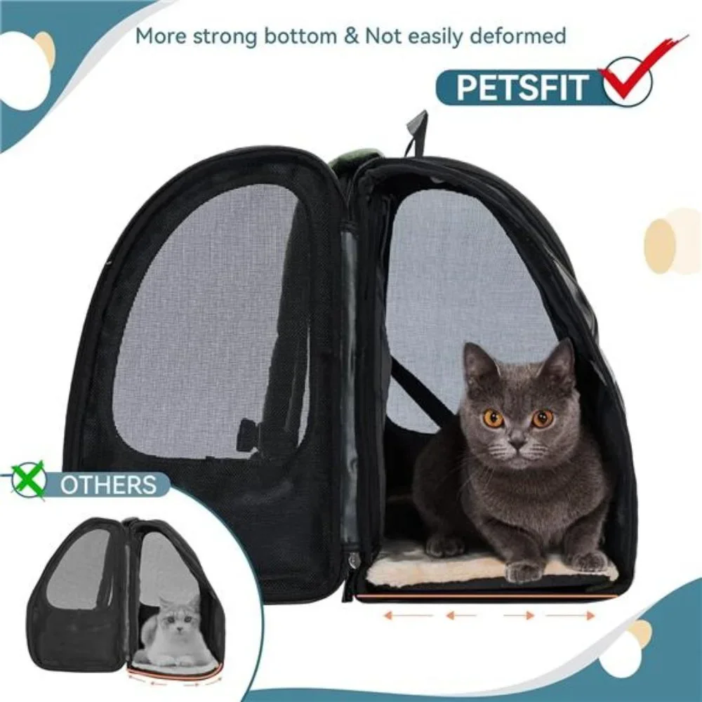 Cat Backpack Carrier,Dog Carrier Backpacks Expandable with Great Ventilation